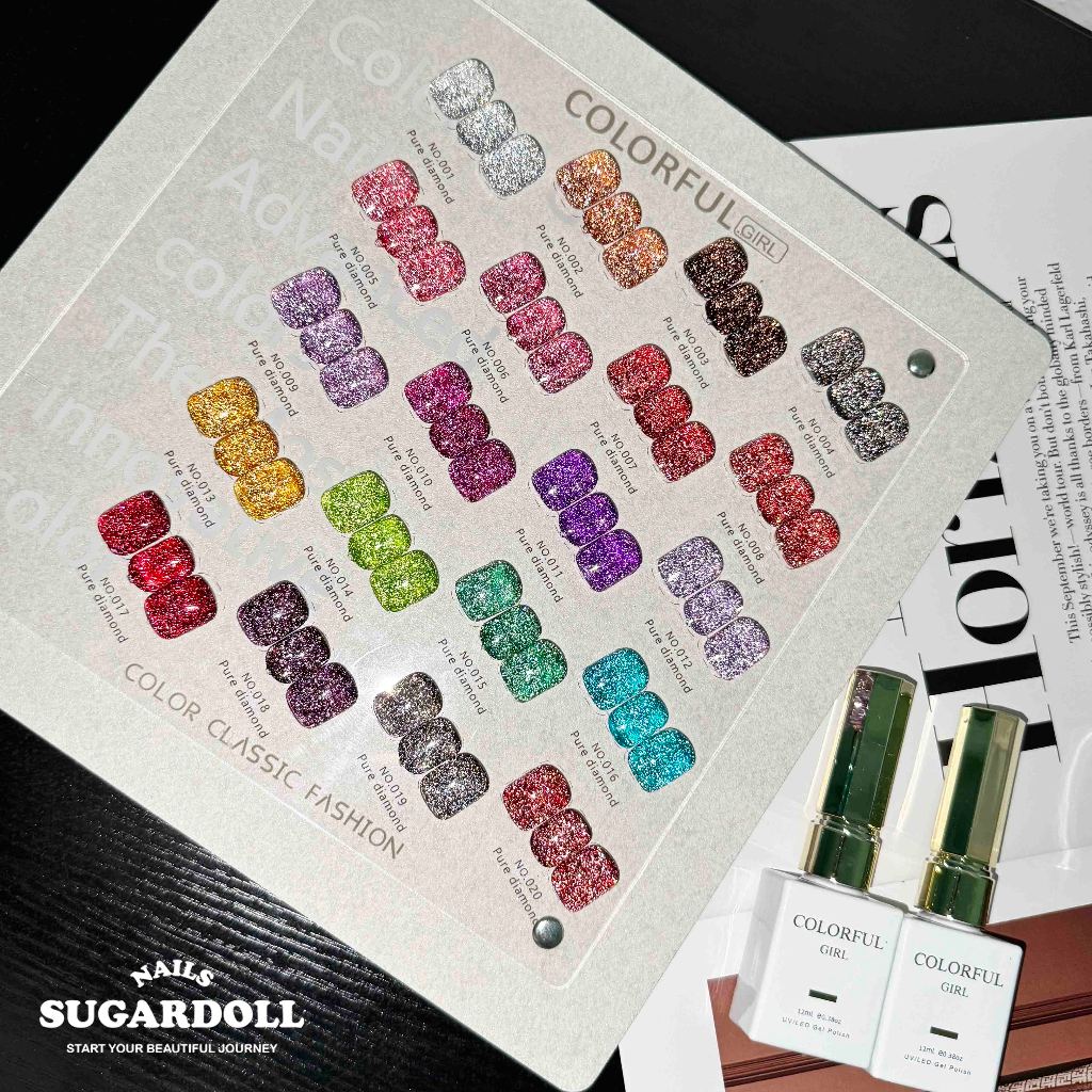 【พร้อมส่งในBangkok】ชุดเล็บเจล สีเจล COLORFUL GIRL สีเจลแฟลช สียกเซ็ต สีทาเล็บเจล COLORFUL GIRL  สีเจ