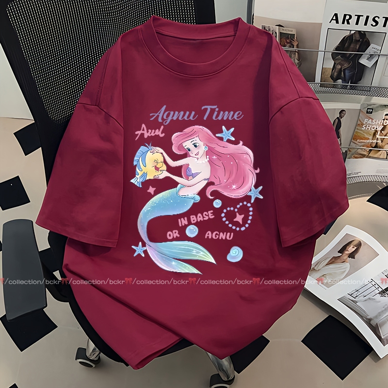 【พร้อมส่ง】 BCKR สวยงาม ลายนางเงือก คอกลม เสื้อ ‍♀️ชุดหน้าร้อนoversize ผ้านุ่มสบาย เสื้อผญ เสื้YG307 – โปรปัง