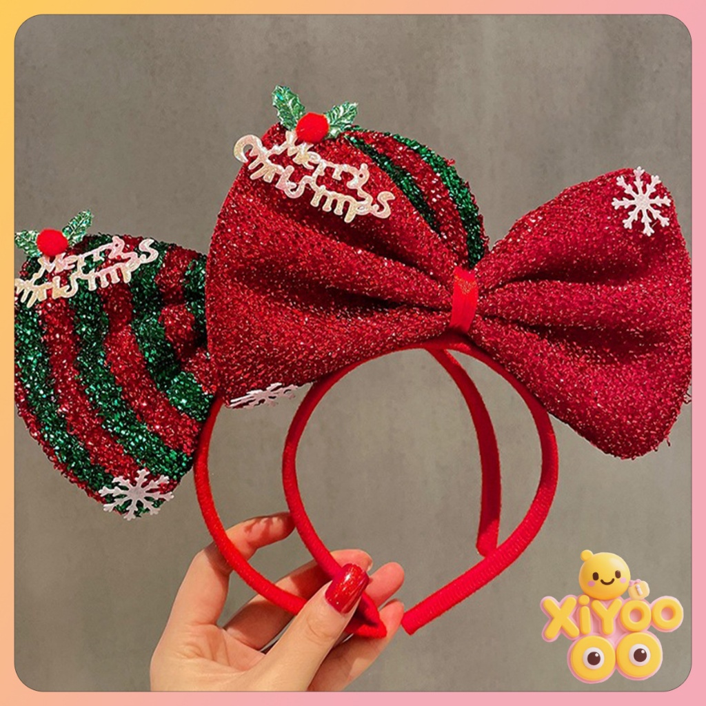 XiyOo ที่คาดผมคริสต์มาส ที่คาดผมไฟ ที่คาดผมเขาโมริ กวางเอลก์ กิ๊บติดผมน่ารักหญิง ที่คาดผมซานต้า เครื่องประดับ Christmas