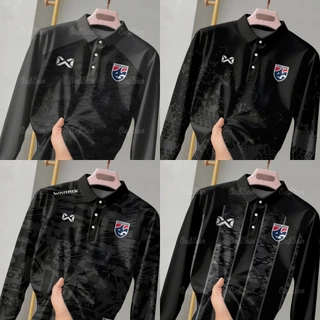 เสื้อโปโลแขนยาวสําหรับผู้ชายและผู้หญิงประเทศไทยกีฬากลางแจ้งเสื้อโปโลทุกฤดูกาลธุรกิจเสื้อลําลองสีดําผู้ชายและหญิง 2568