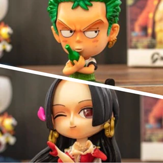 รุ่น Q รูป One Piece One ชุด Nami Empress หมวกฟาง Luffy Zoro Sanji รุ่น Q อะนิเมะ Merchandise ตุ๊กตาตกแต่งรถ