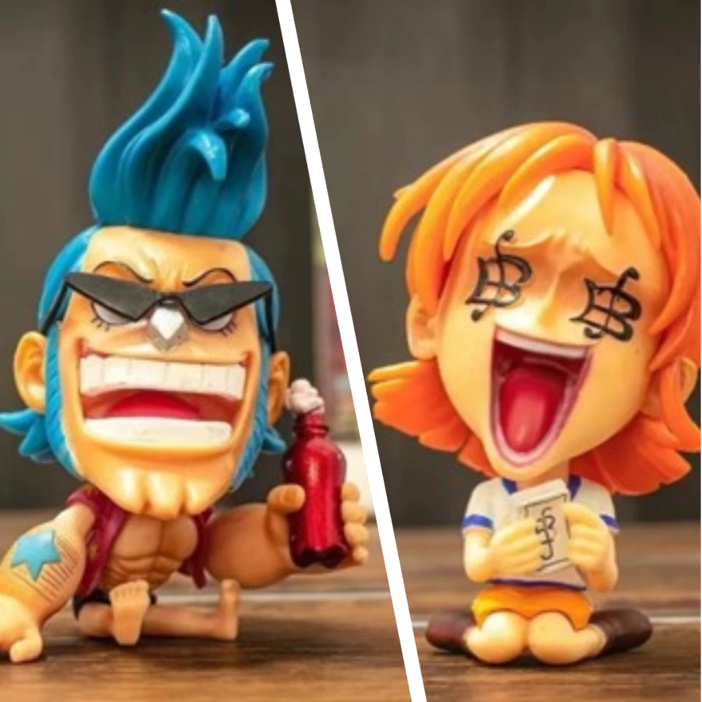 รุ่น Q รูป One Piece One ชุด Nami Empress หมวกฟาง Luffy Zoro Sanji รุ่น Q อะนิเมะ Merchandise ตุ๊กตาตกแต่งรถ