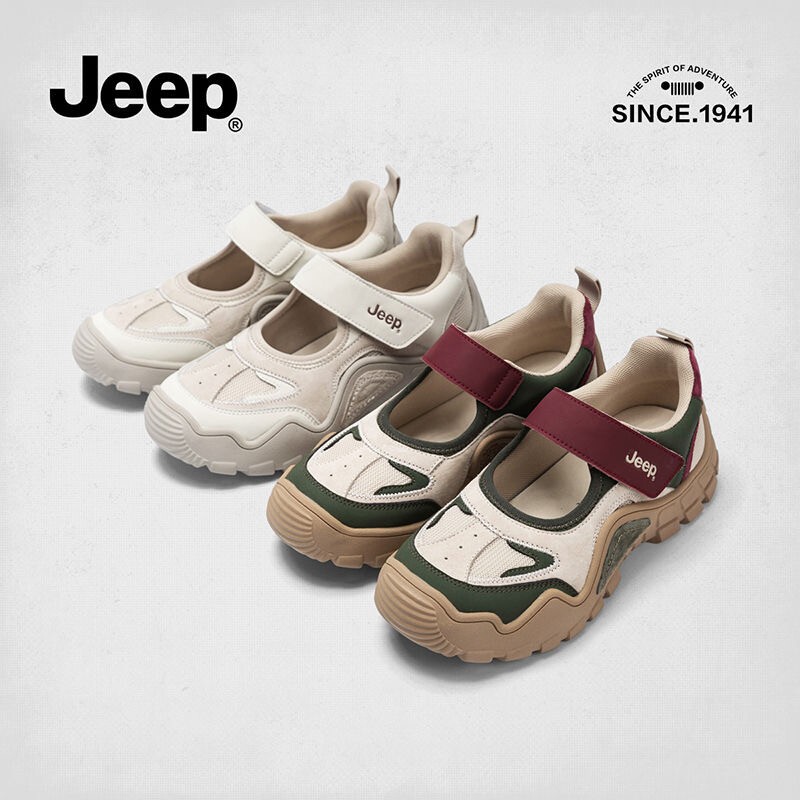 รถจี๊ป ของแท้หนา พื้นรองเท้า แมรี่ เจน รองเท้าผู้หญิงการออกแบบความรู้สึกน่าเกลียดน่ารักรอบนิ้วเท้ากีฬากลางแจ้ง