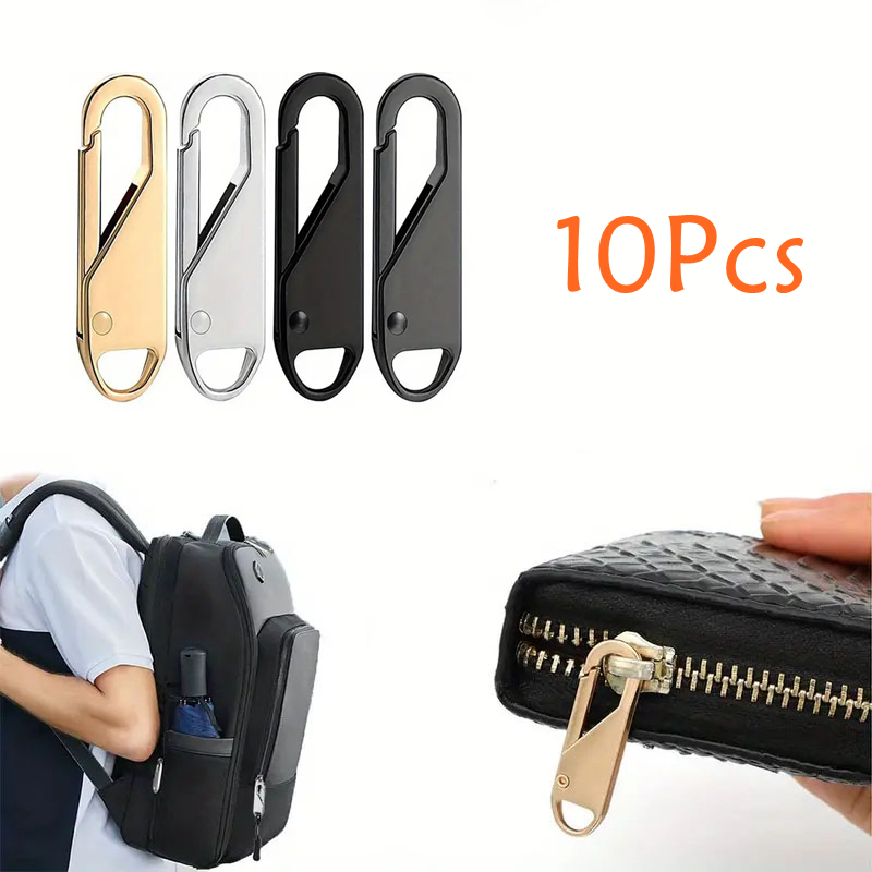 ชุดเครื่องมือซ่อมซิปลอยัล 10 ชิ้น อุปกรณ์ดึงซิปและหัวซิปโลหะ สำหรับการทำงานฝีมือ