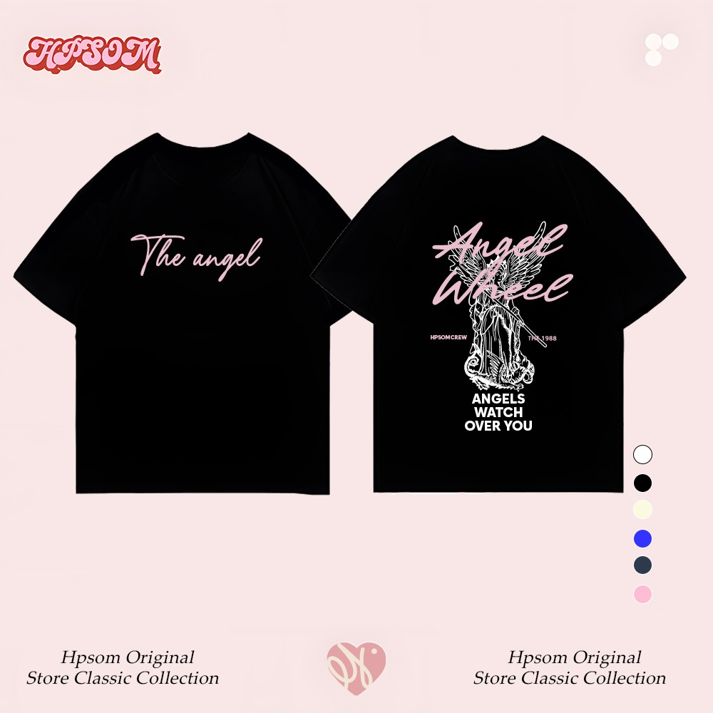 เสื้อยืดผู้หญิง HPSOM👼 ลายตัวอักษรสไตล์อเมริกัน เทรนด์ฮิปฮอป คอตตอนแท้ เสื้อแฟชั่นผู้หญิง