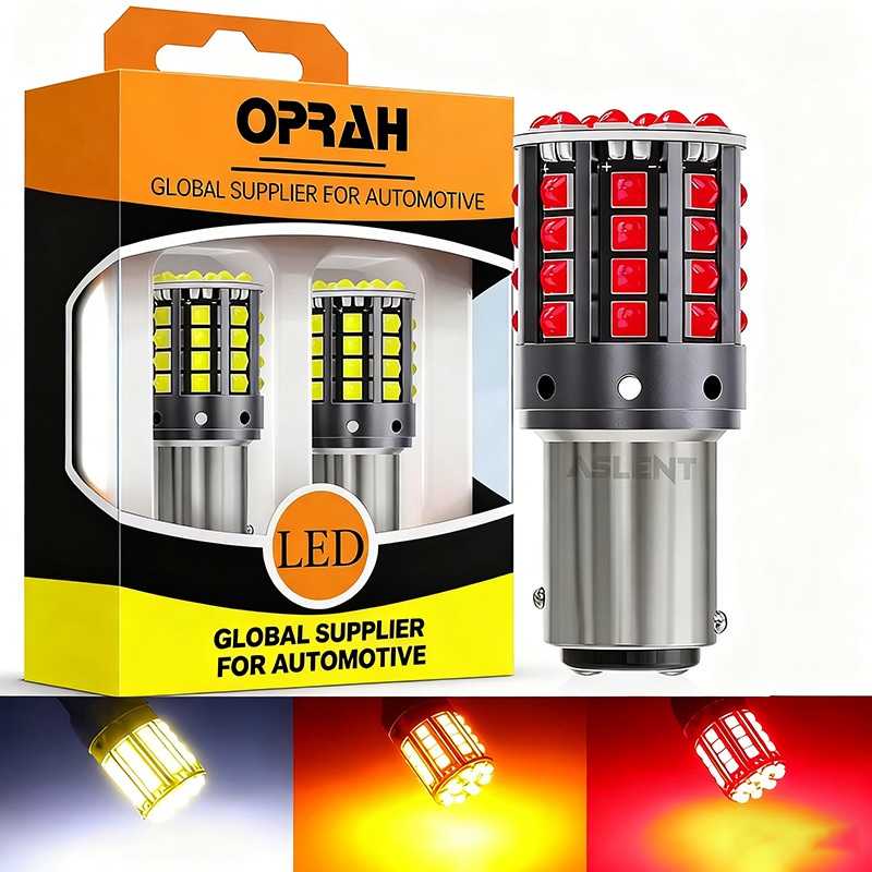 1/2PCS 3 สีรถ Led สัญญาณโคมไฟ 12-24V T20 7440 7443 หางเบรคย้อนกลับ 3030 44SMD 3D ชิปคุณภาพสูง 1156 1157 Canbus สําหรับรถยนต์รถบรรทุกรถจักรยานยนต์