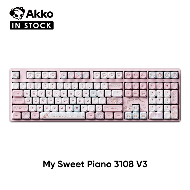 Akko My SweetPiano 3108v3 คีย์บอร์ดไร้สาย, บอร์ดขนาดเต็มพร้อม Numpad