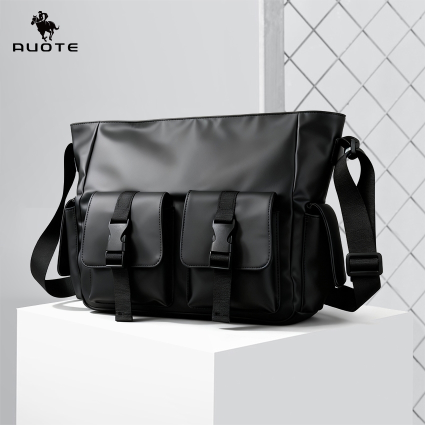 AUOTE Men's shoulder bag waterproof large capacity lightweight casual fashion casual sports crossbody bag business travel bag
