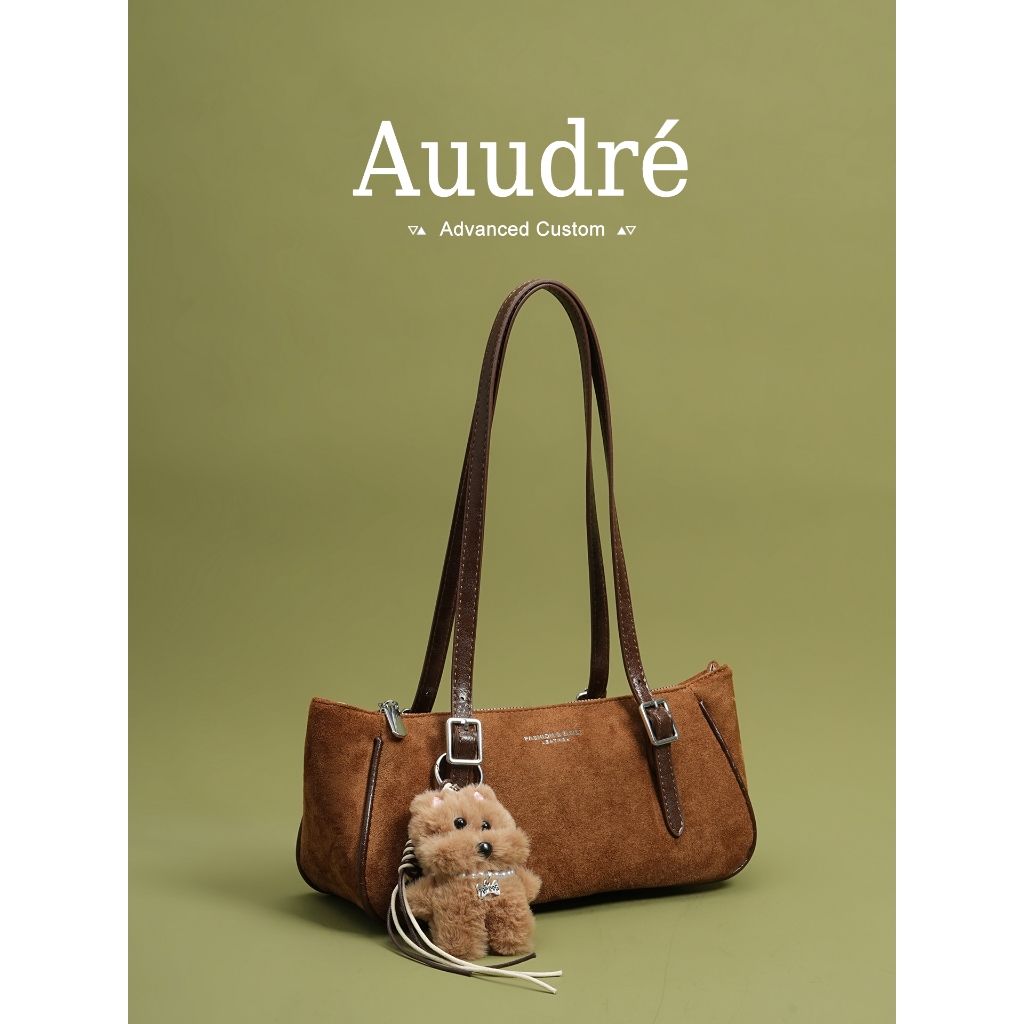 Auudre Premium Texture Retro One-Shoulder Underarm Baguette Bag