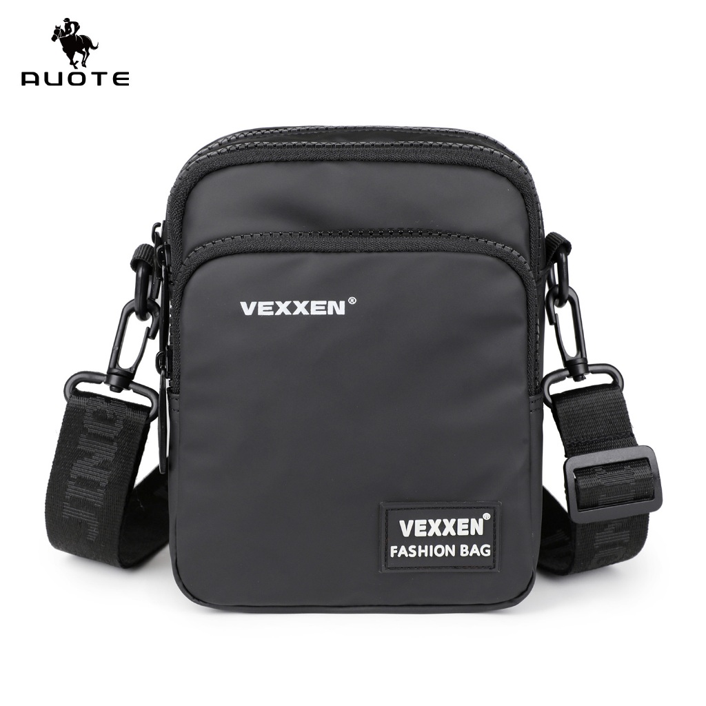 AUOTE มินิกระเป๋าสะพายผู้ชายกันน้ํากระเป๋าโทรศัพท์แฟชั่นกระเป๋า ผู้สื่อสาร แบบพกพาความจุขนาดใหญ่ข้ามร่างกายน้ําหนักเบาสบายๆกระเป๋าสันทนาการกีฬาถนนกร
