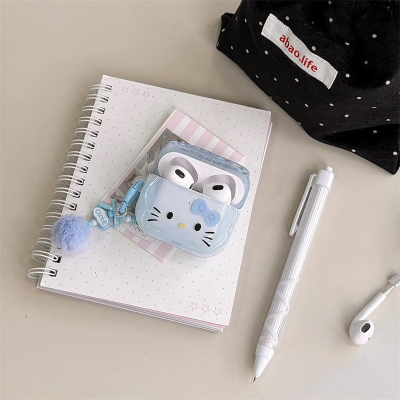 Insการ์ตูนสาววัยรุ่นน่ารักBow KTแมวเคสAirpodsสําหรับAirpods Pro/Pro2 /Pro3/1/2/4/3/รุ่นชุดหูฟังบลูทูธไร้สายDropทนป้องกันกรณี - รูปที่ 5