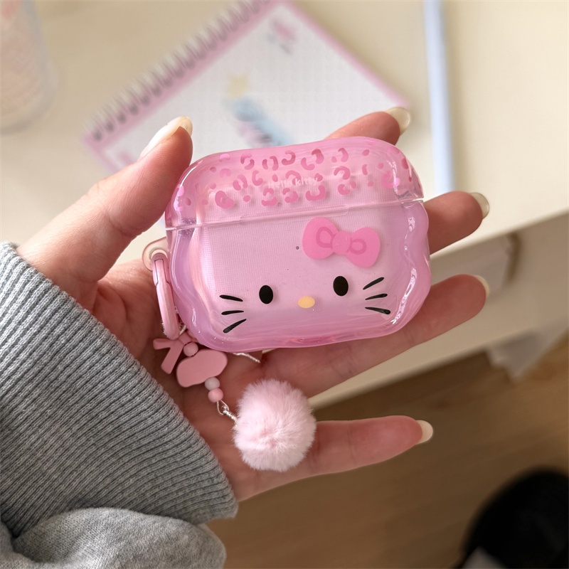 Insการ์ตูนสาววัยรุ่นน่ารักBow KTแมวเคสAirpodsสําหรับAirpods Pro/Pro2 /Pro3/1/2/4/3/รุ่นชุดหูฟังบลูทูธไร้สายDropทนป้องกันกรณี - รูปที่ 4