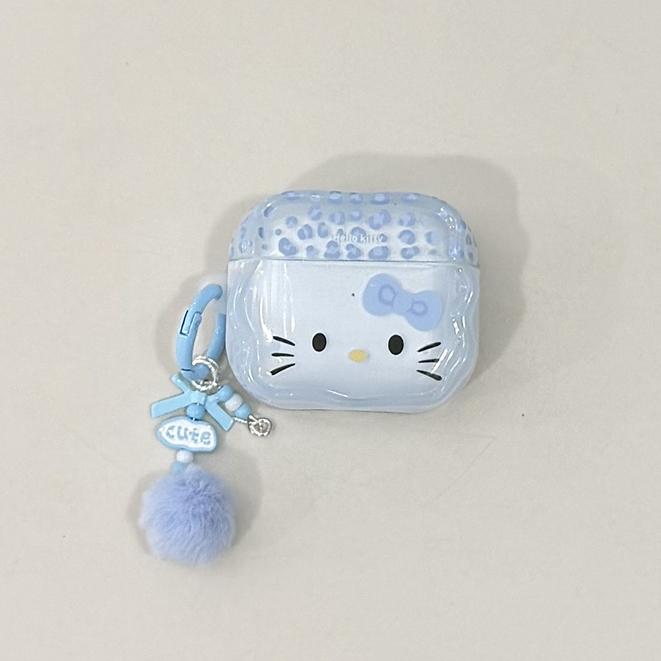Insการ์ตูนสาววัยรุ่นน่ารักBow KTแมวเคสAirpodsสําหรับAirpods Pro/Pro2 /Pro3/1/2/4/3/รุ่นชุดหูฟังบลูทูธไร้สายDropทนป้องกันกรณี