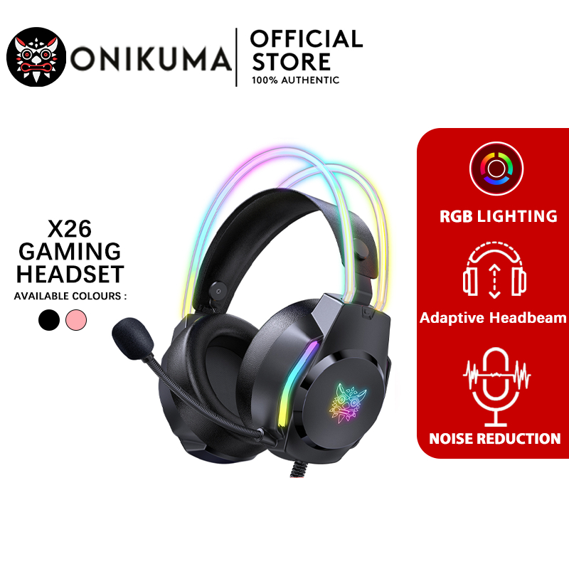 ONIKUMA X26 RGB Gaming Headset หูฟังครอบหู gaming pc ระบบเสียง 7.1 หูฟังคอมพิวเตอร์พร้อมไมคชุดหูฟัง