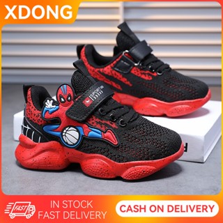 รองเท้าผ้าใบเด็ก รองเท้าเด็กชายสไตล์ใหม่แฟชั่นการ์ตูนมนุษย์แ…