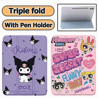 เคสฝาพับ for Samsung Galaxy Tab S6lite S7 S8 S9 S10 S7FE S9FE S9FE A8 A9 A9 เคส for Samsung Galaxy Tab S8 + S7+ S9+ Kuromi case for Samsung เคสฝาพับ มีช่องใส่ปากกา