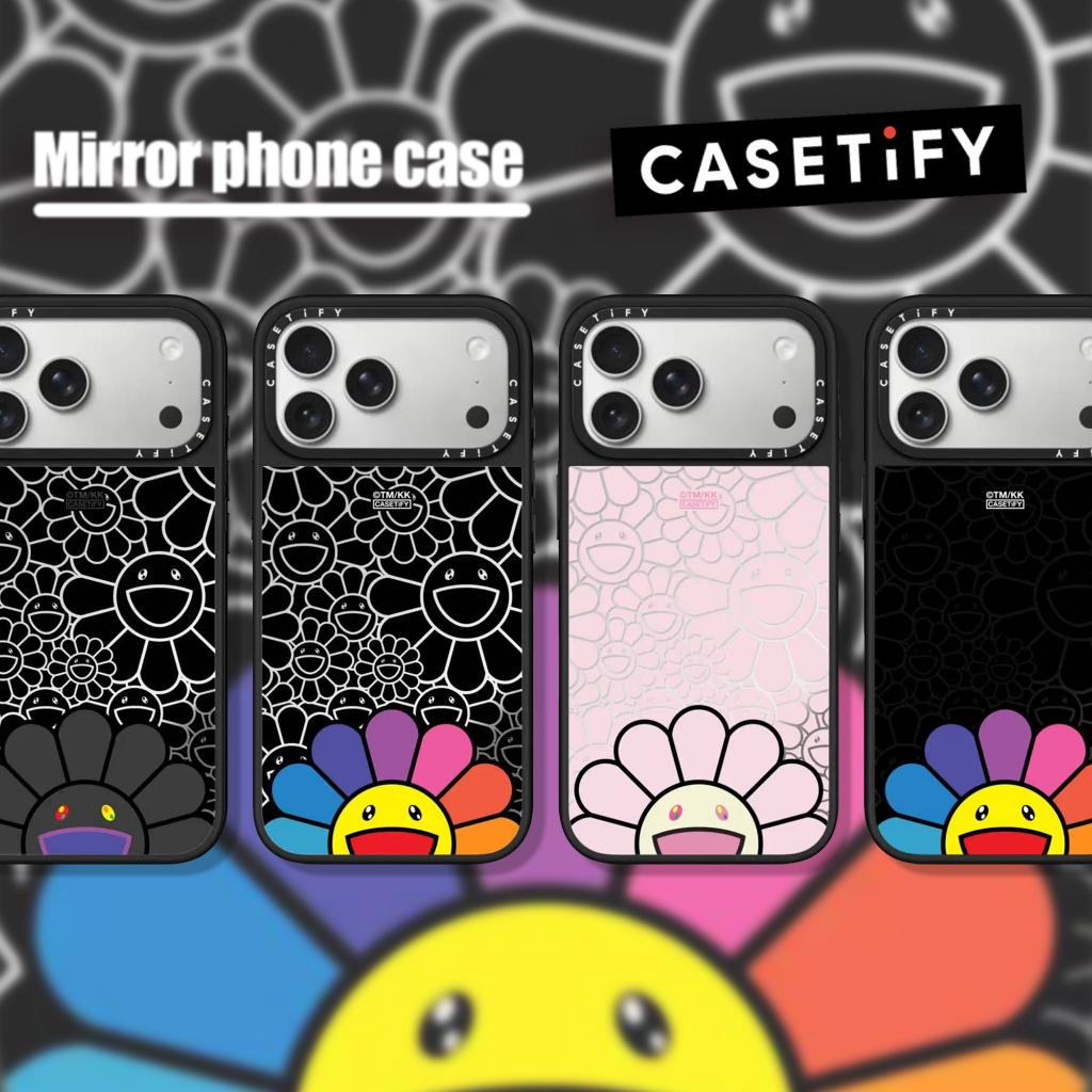 TAKASHI MURAKAMI x CASETiFY FLOORS BLOOM กระจกเคสโทรศัพท์สําหรับ iPhone 17 ProMax กรณีใช้งานร่วมกับ 