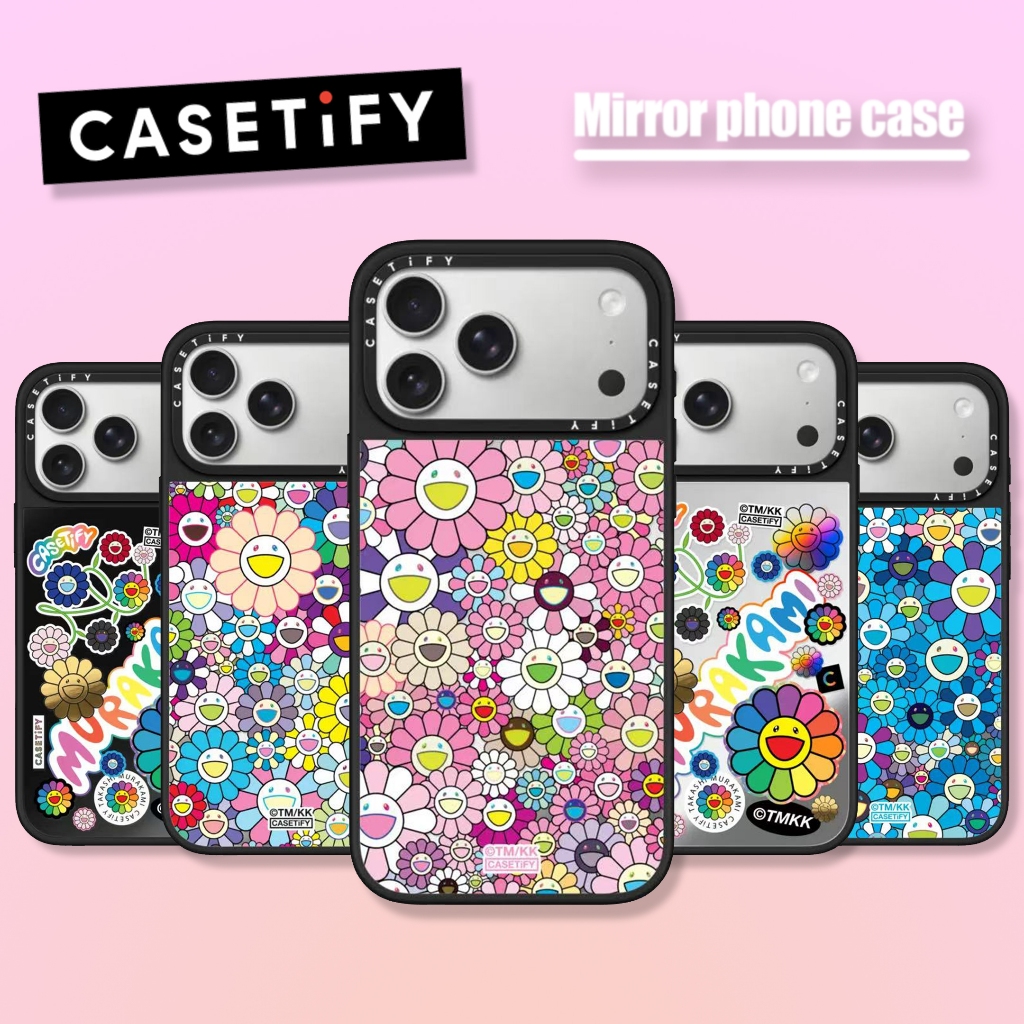 CASETiFY FLOORS BLOOM กระจกเคสโทรศัพท์สําหรับ iPhone 17 ProMax กรณีใช้งานร่วมกับ iPhone 16 15 14 13 