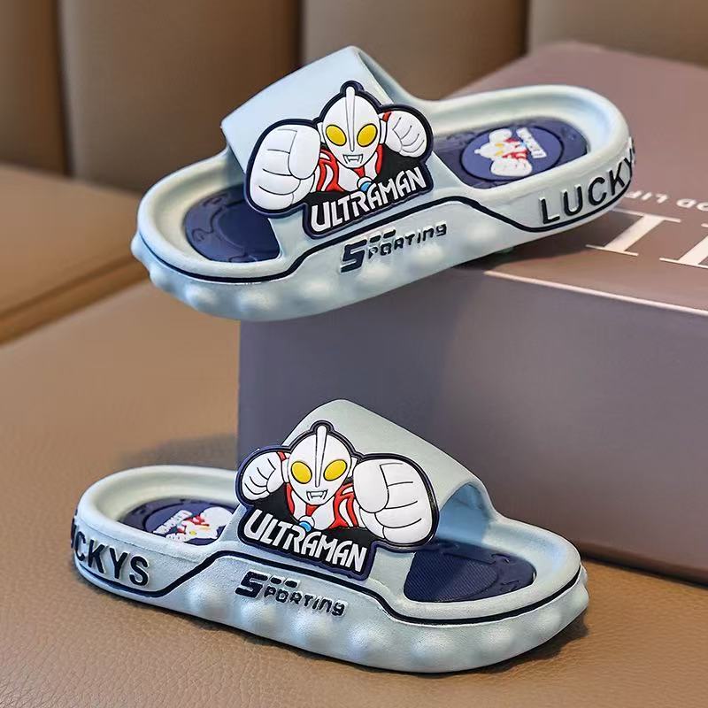รองเท้าแตะ Ultra Man สำหรับเด็กผู้ชาย แบบในร่ม ขนาดกลางถึงใหญ่ สำหรับฤดูร้อน