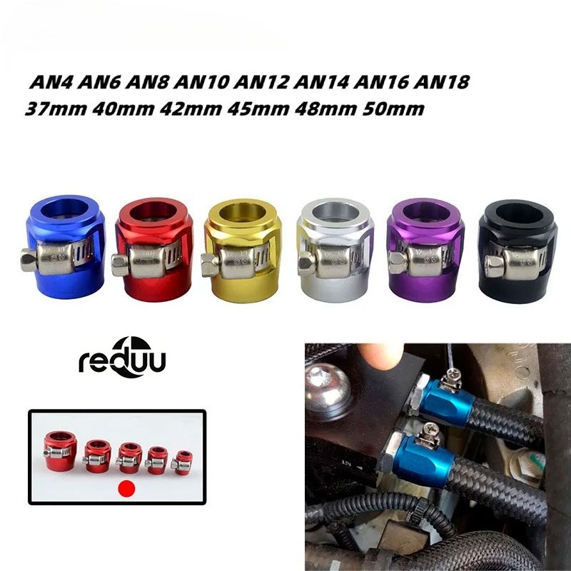 Universal การใช้น้ํามันสายท่อ Finisher AN4 6 8 10 12AN 37 40 42 45 48 50 มม.น้ําดีเซลท่อ Clamp อุปกรณ์ End แก๊สสายหลอดอลูมิเนียมคลิปสําหรับรถยนต์อัตโนมัติ