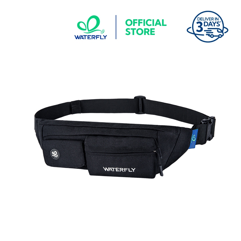 WATERFLY กระเป๋าคาดเอวไนลอนกันน้ำ เบา บาง 4 ช่อง วิ่ง จักรยาน เดินป่า ชายหญิง