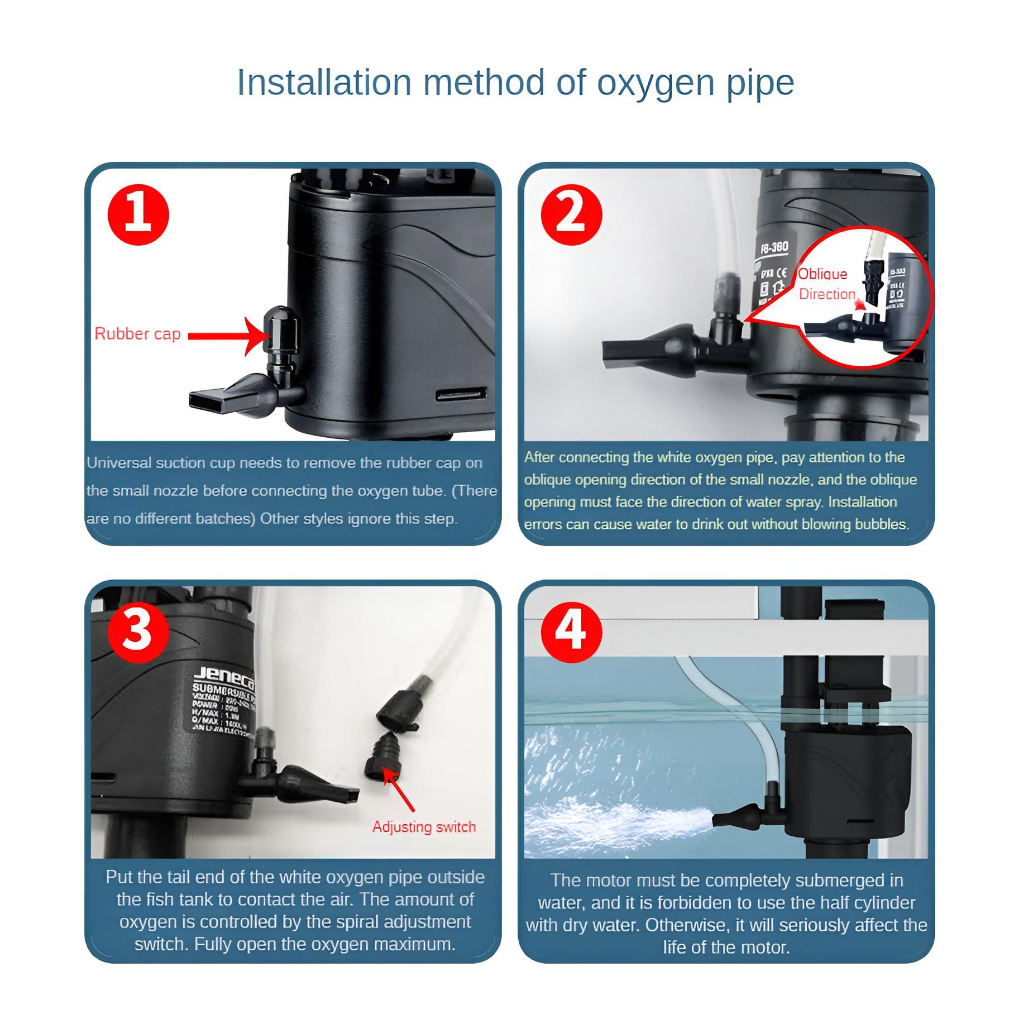 3 ใน 1ปั๊มน้ําใต้น้ําพิพิธภัณฑ์สัตว์น้ําประหยัดพลังงานเงียบขยายออกซิเจนคลื่นกรอง - รูปที่ 3