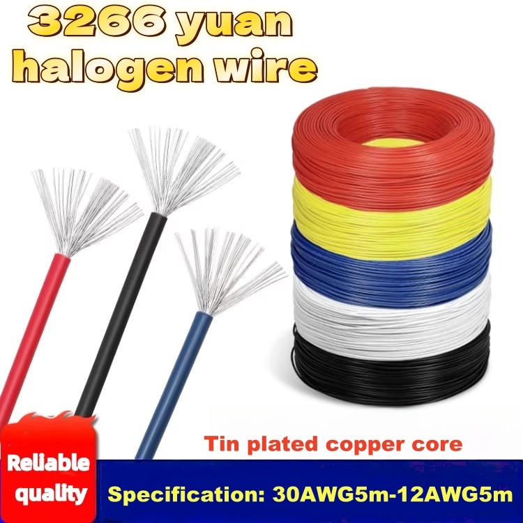 UL3266 สายไฟอิเล็กทรอนิกส์ 30 28 24 22AWG ควันต่ํา Zero ฮาโลเจน Irradiated AC Wire Single Core Multi