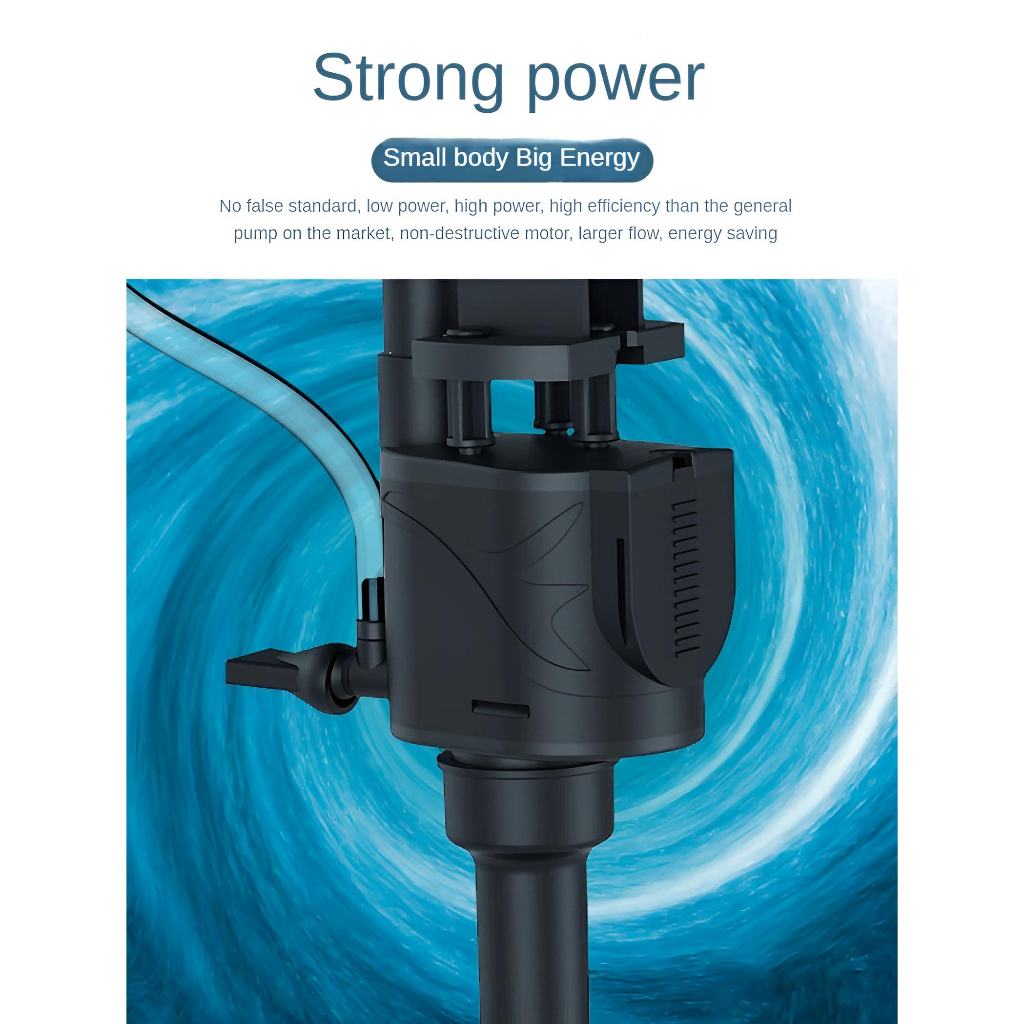 3 ใน 1ปั๊มน้ําใต้น้ําพิพิธภัณฑ์สัตว์น้ําประหยัดพลังงานเงียบขยายออกซิเจนคลื่นกรอง - รูปที่ 6