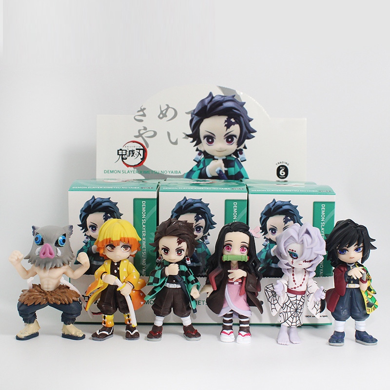 Demon Slayer Action Figure Rui Nezuko Kamado Tanjirou Inosuke ตุ๊กตาของเล่นตุ๊กตาเด็กของขวัญ