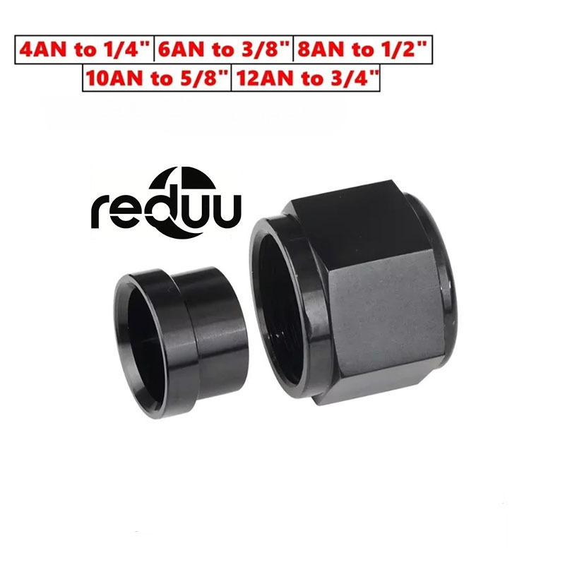 AN4 AN6 AN8 AN10 AN12 Hardline Tube Nut และแขนตรงน้ํามันการใช้ท่ออุปกรณ์สายอะแดปเตอร์ 1/4 3/8 1/2 5/8" OD ท่ออลูมิเนียม
