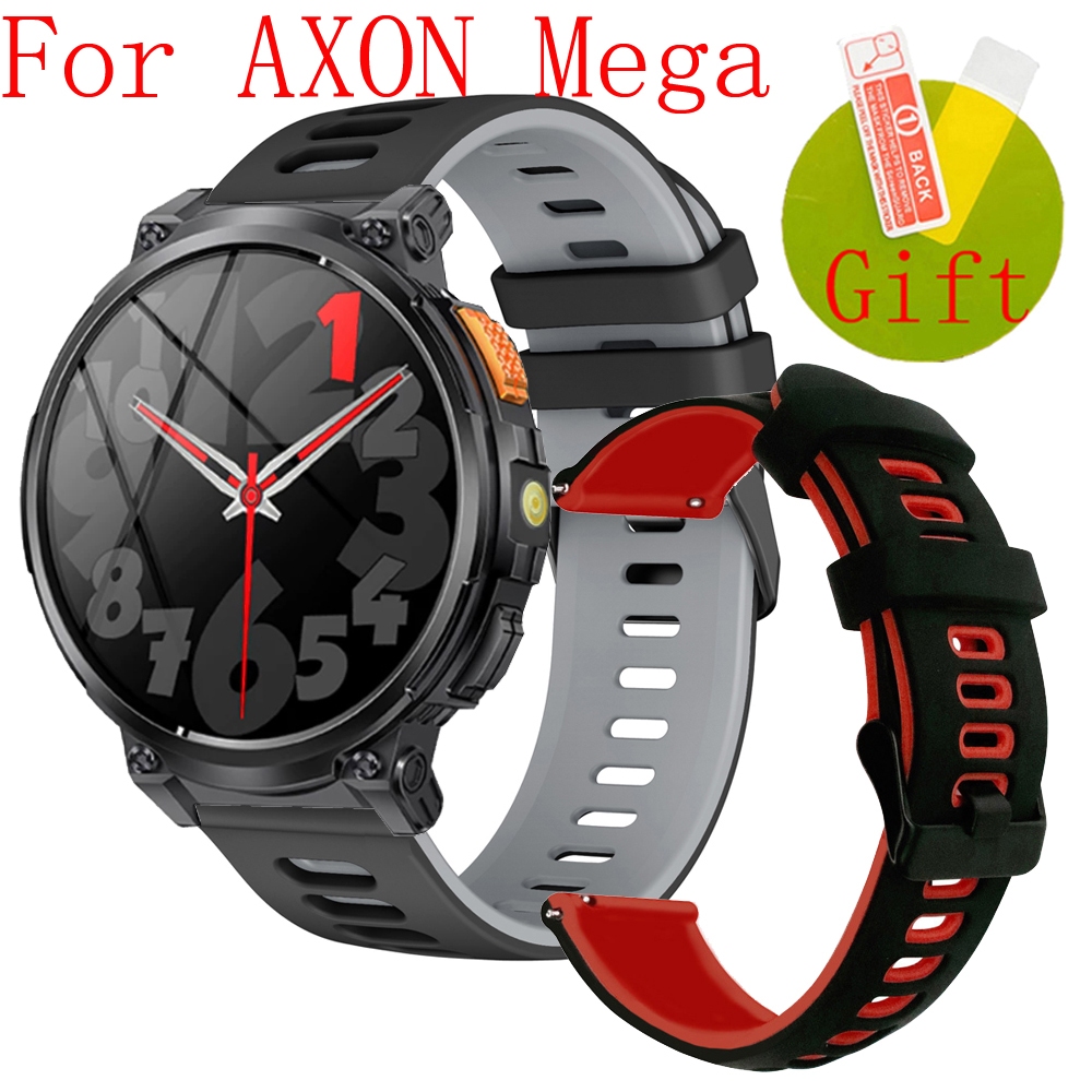 ฟิล์ม สาย AXON Mega pro สมาร์ทวอท์ชสําหรับ AXON Mega SmartWatch สายรัดข้อมือซิลิโคนสร้อยข้อมืออุปกรณ