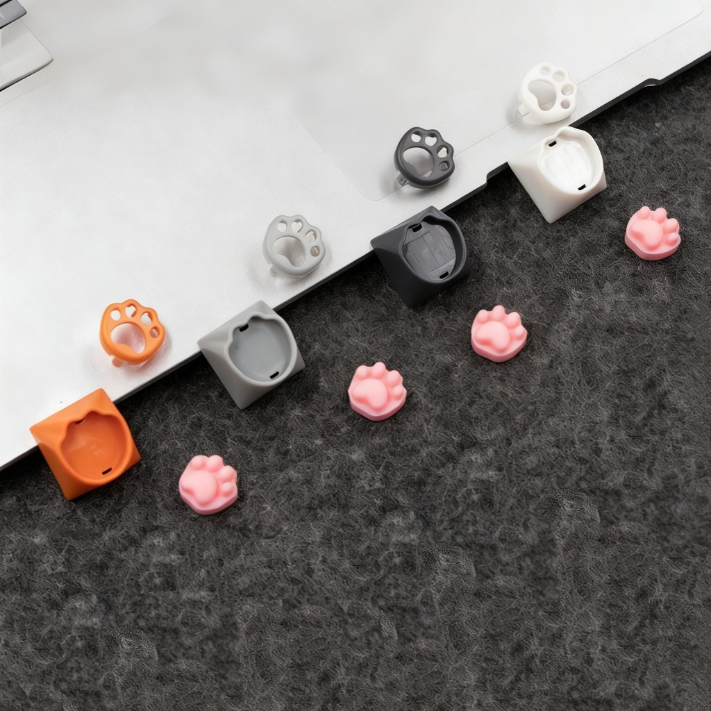 ที่ถอดออกได้แมวน่ารัก Paw Keycaps PC วัสดุ DIY ซิลิโคนอ่อนนุ่ม Custom Keycaps