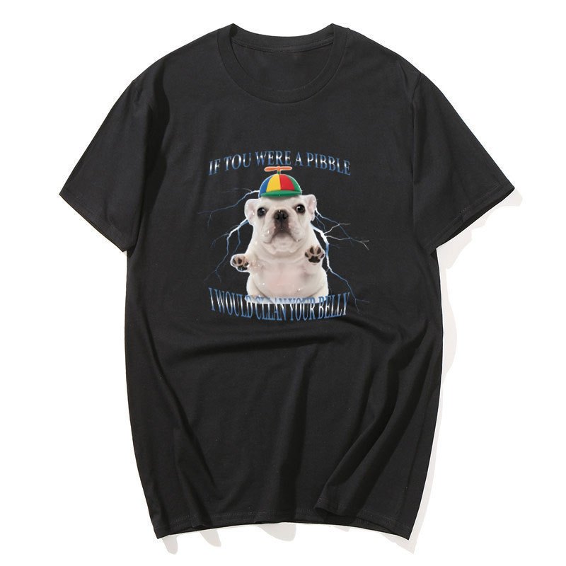 ตลกน่ารัก Pibble พิมพ์ Tshirt เด็ก French Bulldog T เสื้อแฟชั่นแขนสั้นเสื้อยืดผ้าฝ้าย Casual ขนาดใหญ
