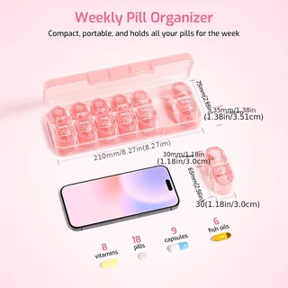 HOTWeekly Pill Organizer,14 ตารางกล่องเก็บแท็บเล็ต,2 ครั้งหนึ่งวันกรณียาที่มีช่องขนาดใหญ่,A-2741 กล่องเก็บเครื่องประดับ