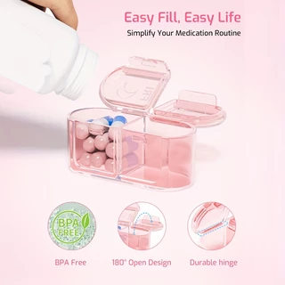 HOTWeekly Pill Organizer,14 ตารางกล่องเก็บแท็บเล็ต,2 ครั้งหนึ่งวันกรณียาที่มีช่องขนาดใหญ่,A-2741 กล่องเก็บเครื่องประดับ
