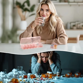 HOTWeekly Pill Organizer,14 ตารางกล่องเก็บแท็บเล็ต,2 ครั้งหนึ่งวันกรณียาที่มีช่องขนาดใหญ่,A-2741 กล่องเก็บเครื่องประดับ