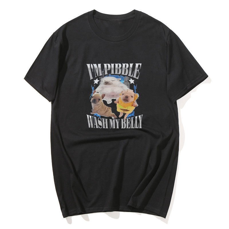ตลก Pibble T เสื้อผู้ชายผู้หญิงสุนัข Meme Tee เด็ก French Bulldog Brainrot เสื้อยืด Silly น่ารัก Tsh
