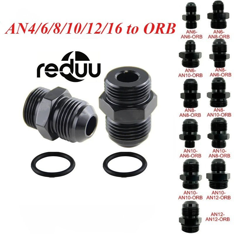 ORB O-ring AN4 6 8 10 12 16AN ถึง ORB น้ํามันการใช้สายท่ออะแดปเตอร์ตรงอุปกรณ์อลูมิเนียมชาย Flare Union Nitros Petrol ท่อ End Adaptor Coupler อุปกรณ์เสริมในรถยนต์