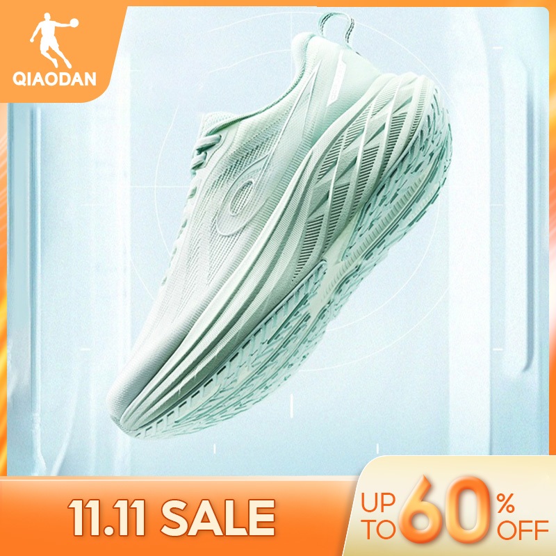 Qiaodan DS2 รองเท้าวิ่งผู้หญิงเบาะ Rebound ลื่นทนต่อการสึกหรอ Breathable QXB022253211ร