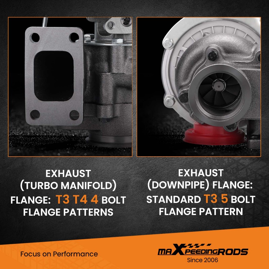 เทอร์โบชาร์จเจอร์ รุ่น T3 T04E .63A/R พร้อมเวสต์เกต สำหรับเครื่องยนต์ 1.5L-2.5L 4/6 สูบ - รูปที่ 5