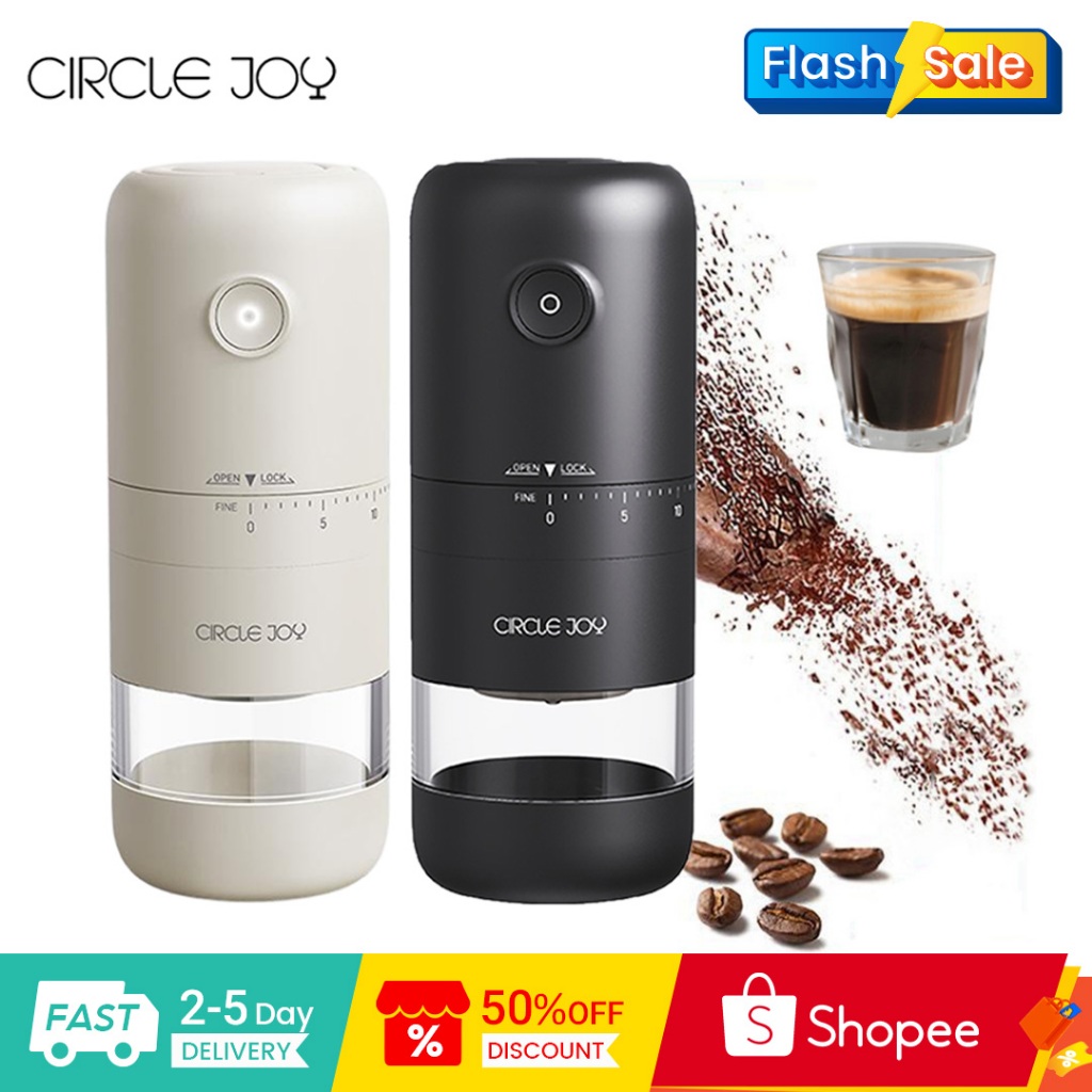 Circle Joy LOMO เครื่องบดกาแฟไฟฟ้าภายนอก 40 ระดับการชาร์จ Type-C ที่มีประสิทธิภาพและการบดอย่างรวดเร็