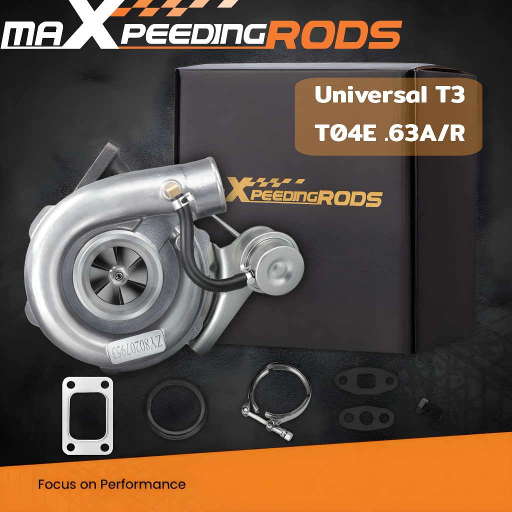 เทอร์โบชาร์จเจอร์ รุ่น T3 T04E .63A/R พร้อมเวสต์เกต สำหรับเครื่องยนต์ 1.5L-2.5L 4/6 สูบ