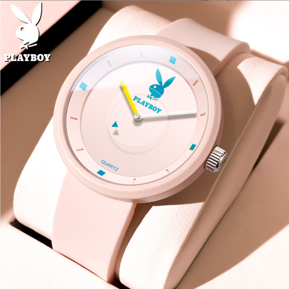 PLAYBOY 3059 Simple Trend Retro Quartz Watch Classy All-Match Ladies Watch (กล่องนาฬิกาเดิม)