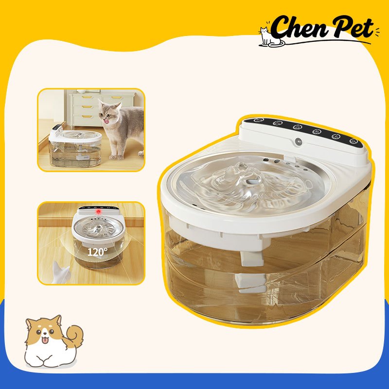 น้ําพุแมวอัตโนมัติ น้ำพุแมว 3L ระบบเซนเซอร์ อินฟราเรด น้ำพุแมวไร้สายอัตโนมัติ น้ำพุสำหรับสัตว์เลี้ยง