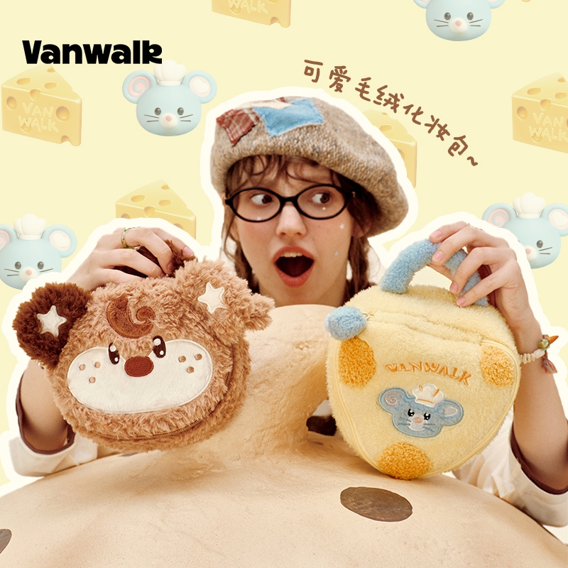Vanwalk ตุลาคม Pinecone Tribe Series Fluffy Makeup Bag vs71