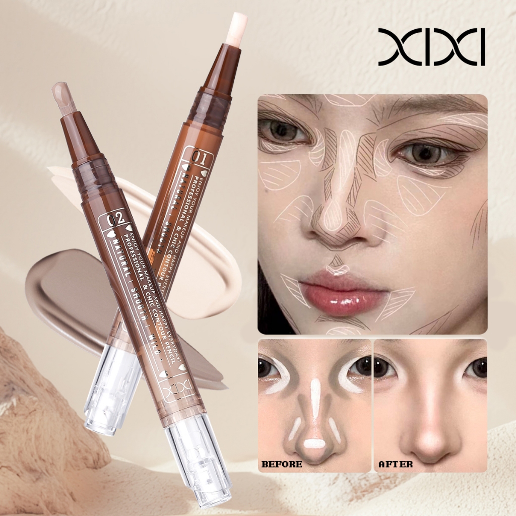 ไฮไลท์ชนิดน้ําและคอนทัวร์ XIXI - ปากกาเน้นข้อความแบบกดสําหรับ 3D Brightening, Natural Matte Ultra-Li