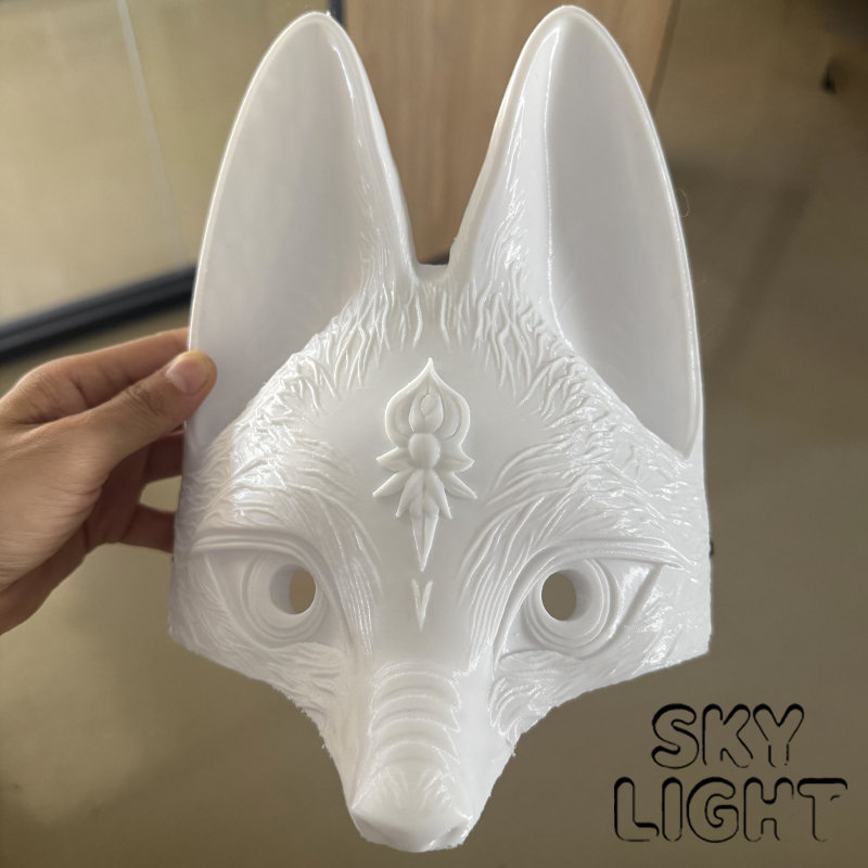 Silent Hill F Hinako คอสเพลย์สีขาวสีดํา Fox หน้ากากที่สมจริง 3D เกมเครื่องแต่งกายแบบดั้งเดิมญี่ปุ่น Matsuri หมวก - รูปที่ 2