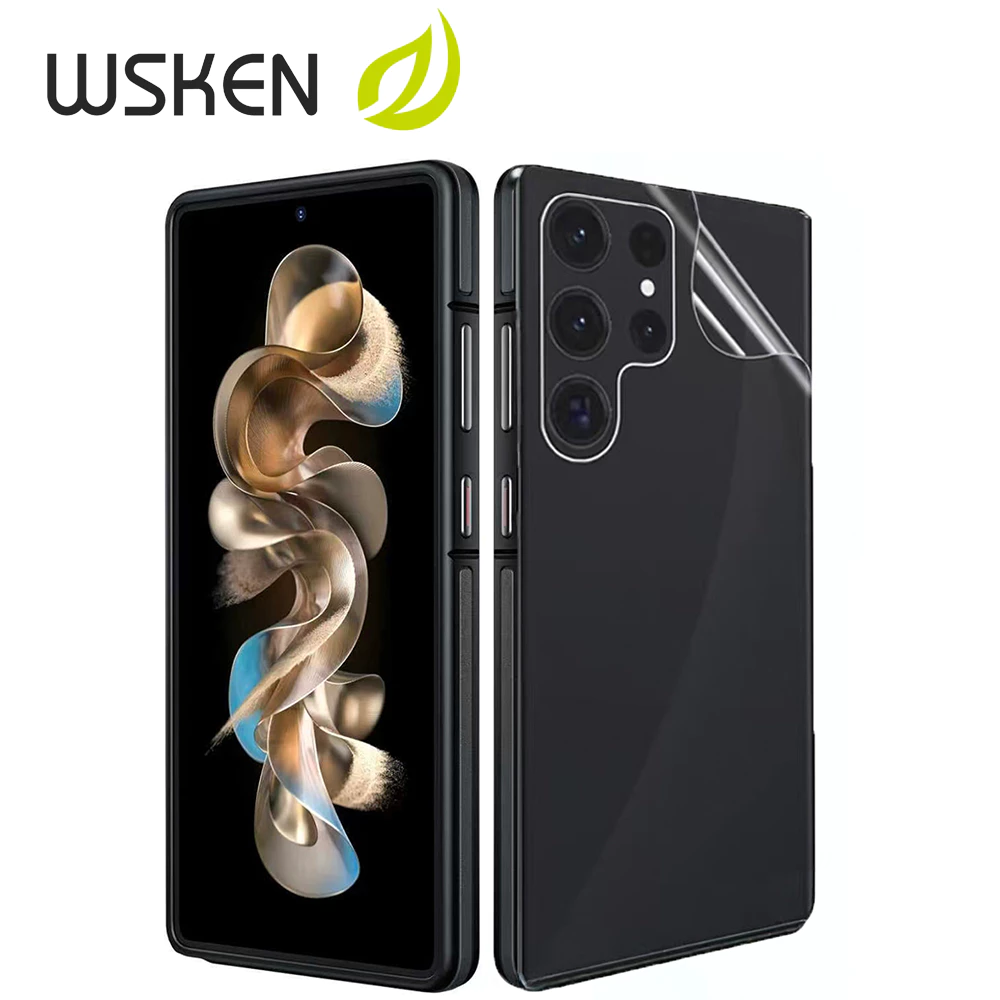 WSKEN 2pcs ฟิล์มหลัง for Samsung S26Ultra S25Ultra/S24Ultra ฟิล์มด้านหลัง เมมเบรนไฮโดรเจล กันรอย โปร่งใส แบบเต็มจอ ไม่ใช่กระจก ฟิล์มป้องกัน