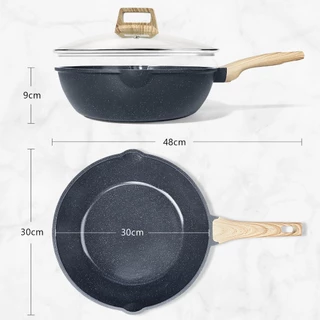GIPP Non-Stick กระทะลึก 24/28 ซม. พร้อมฝาปิด PFOA ฟรีเหมาะสําหรับเตาตั้งพื้นทั้งหมด
