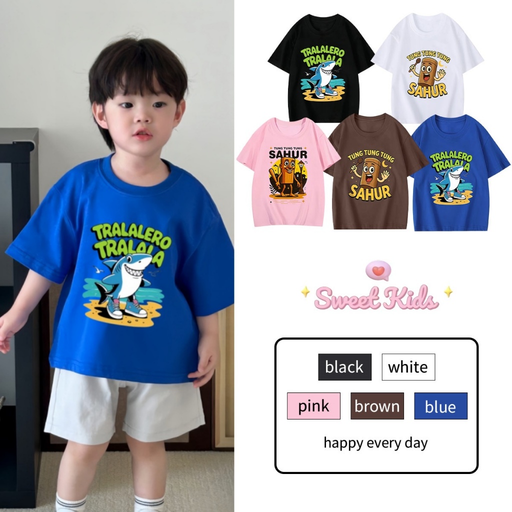 SweetKids พร้อมส่งจากกทม🌸เสื้อยืดสำหรับเด็ก🍓แขนสั้นเด็กผู้ชายแฟชั่น ลายพิมพ์การ์ตูน เนื้ิอผ้าดี นิ่ม ระบายอากาศได้ดี คอกลม เหมาะกับหน้าร้อน